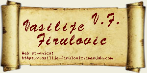 Vasilije Firulović vizit kartica